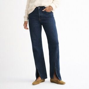 Abercrombie & Fitch Relaxed 90s Curve Jeans Women’s 27 High Rise Split Hem